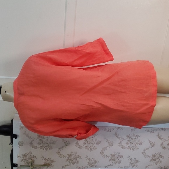 Tommy Bahama Top Blouse Button Down 3/4 Roll Tab Sleeves 100% Linen Sz S - Picture 6 of 10